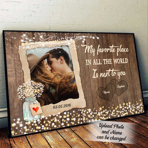 My Favorite Place Personalized Photo Canvas Couple