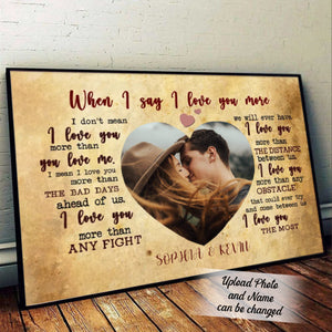 I Love You More Custom Photo Canvas Gift For Couple