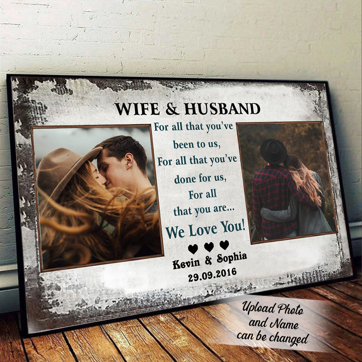 Love Is Patient Custom Photo Canvas Gift For Couple