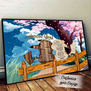 I Choose You Cute Personalized Canvas Gift For Couple