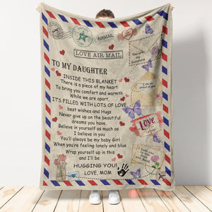 To My Daughter Letter From Mom Fleece Blanket Home Decor Bedding Couch Sofa Soft And Comfy Cozy
