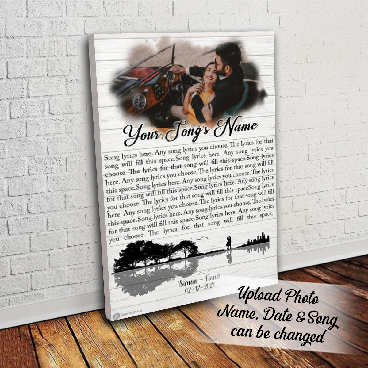 Landscape Reflect Song Lyrics - Personalized Canvas - Gift For Couple
