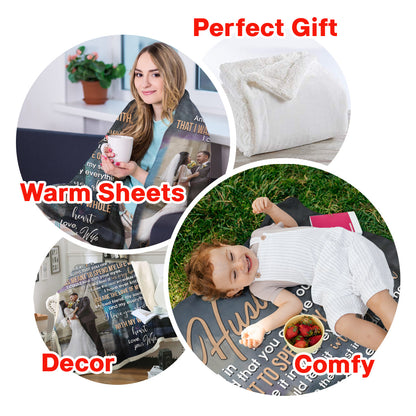 Wife To Husband With My Whole Heart Wolf Upload Photo Blanket - Gift For Husband 4_42.jpg?v=1674121238