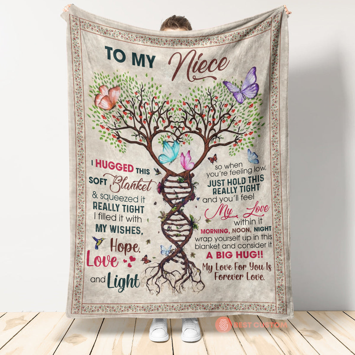 Personalized Gift For Niece Blanket, to My Niece from Aunt Auntie Uncle My Love Within It Morning Noon Wrap Yourself Up In This Blanket