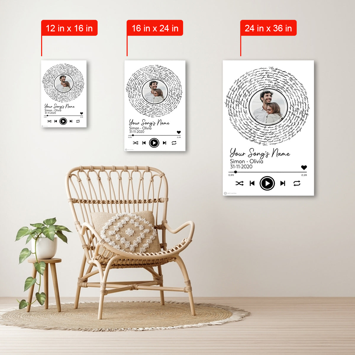 Love Song Lyrics Personalized Canvas Gift For Couple