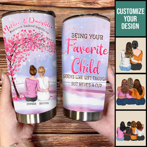 Mother And Daughters Forever Linked Together - Personalized Tumbler - Gift For Mom, Mother's Day