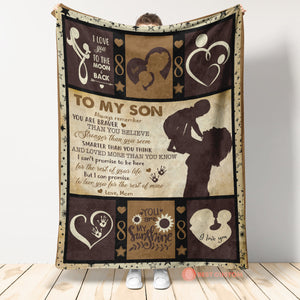 To My Son Always Remember You Are Braver Than You Believe Blanket Gift For Son From Mom Birthday Gift Home Decor Bedding Couch Sofa Soft and Comfy Cozy