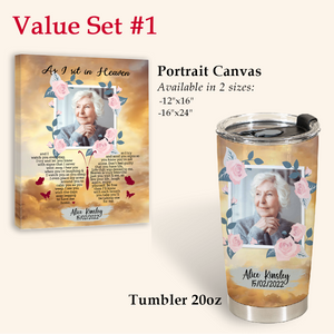 Memorial Gifts For Loss - As I Sit In Heaven - Personalized Tumbler Cups