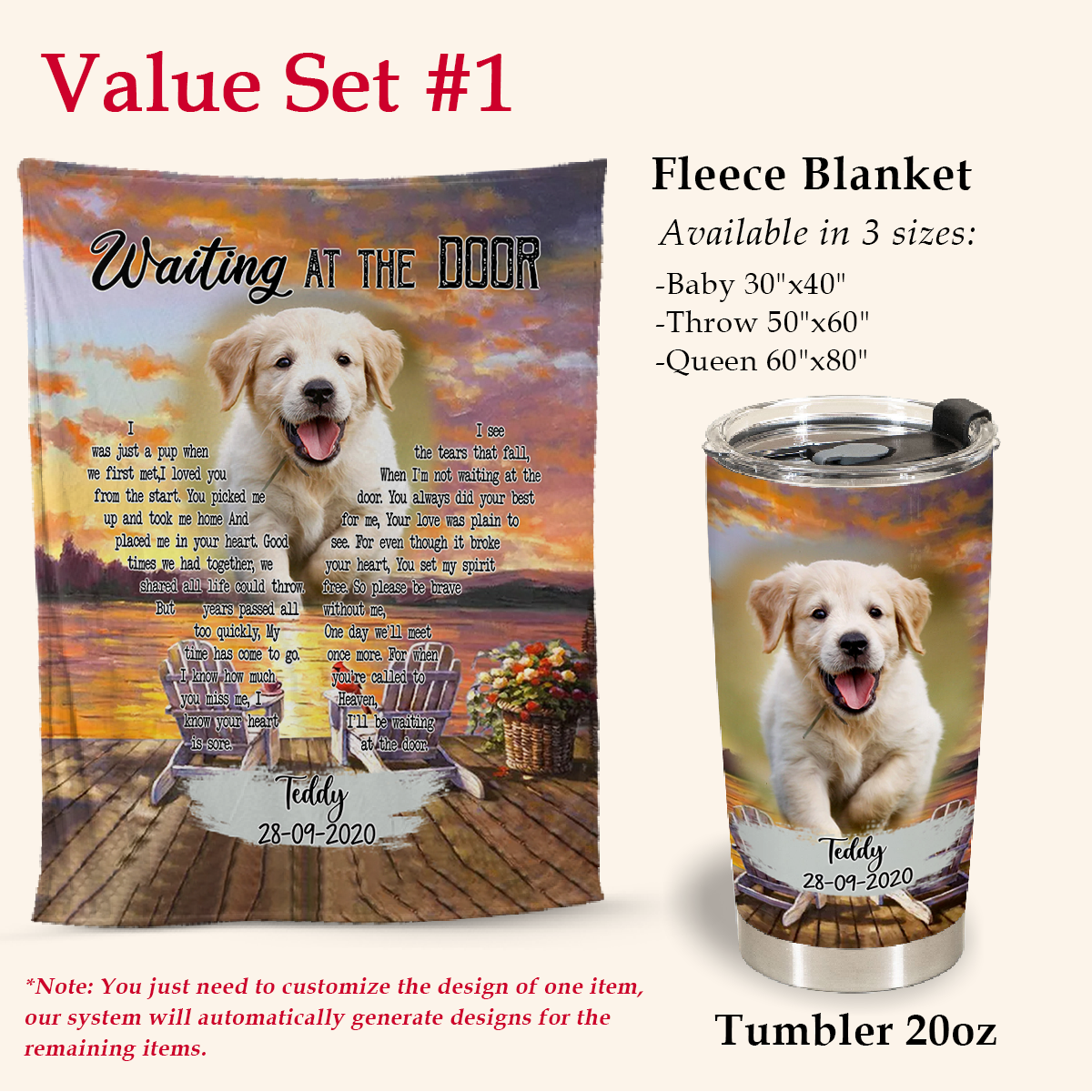 Personalized Dog Memorial Blanket - I Was Just A Pup When We First Met - Dog Memorial Gift For Him