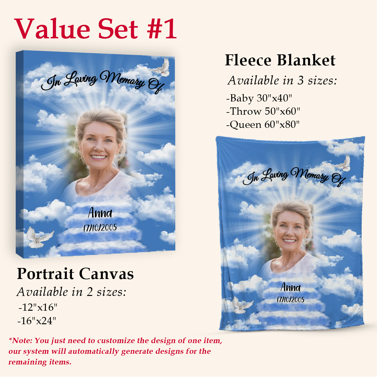 I Will Miss You Custom Photo Canvas Memorial