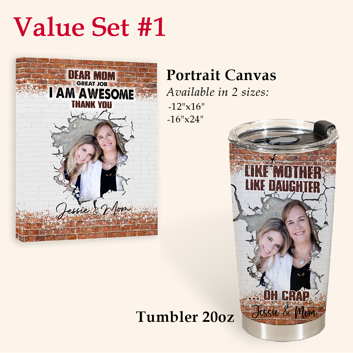 Personalized Photo Gifts For Mother's Day - Like Mother Like Daughter - Personalized Insulated Tumbler