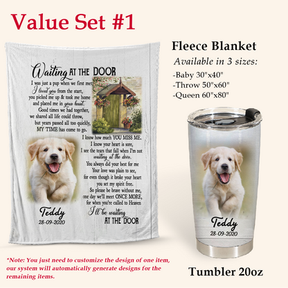 Waiting At The Door Upload Photo Blanket Memorial Gift For Dog Lovers