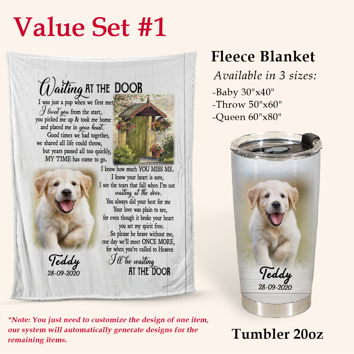Waiting At The Door Upload Photo Blanket Memorial Gift For Dog Lovers
