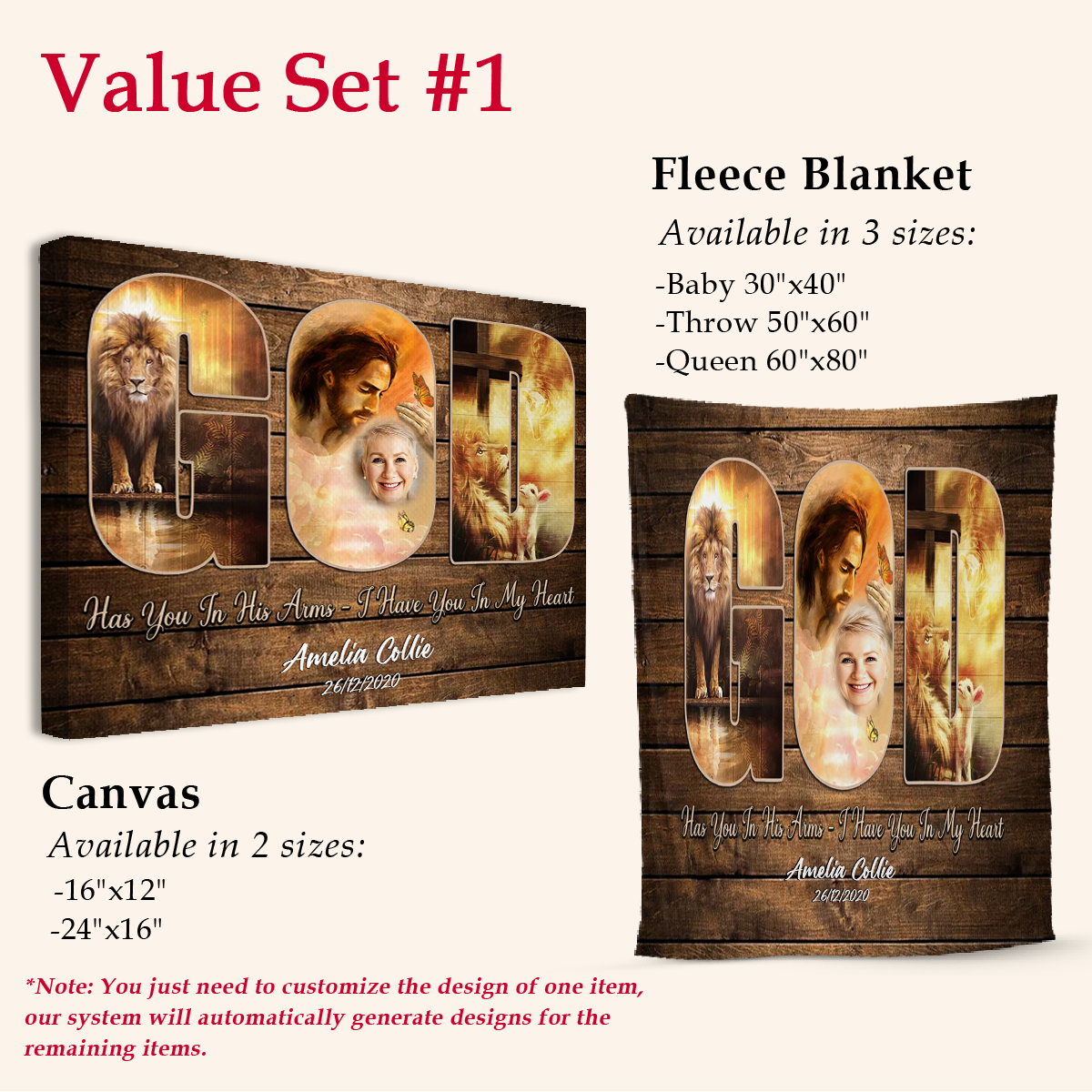 Lion Of Judah God Personalized Photo Canvas Memorial