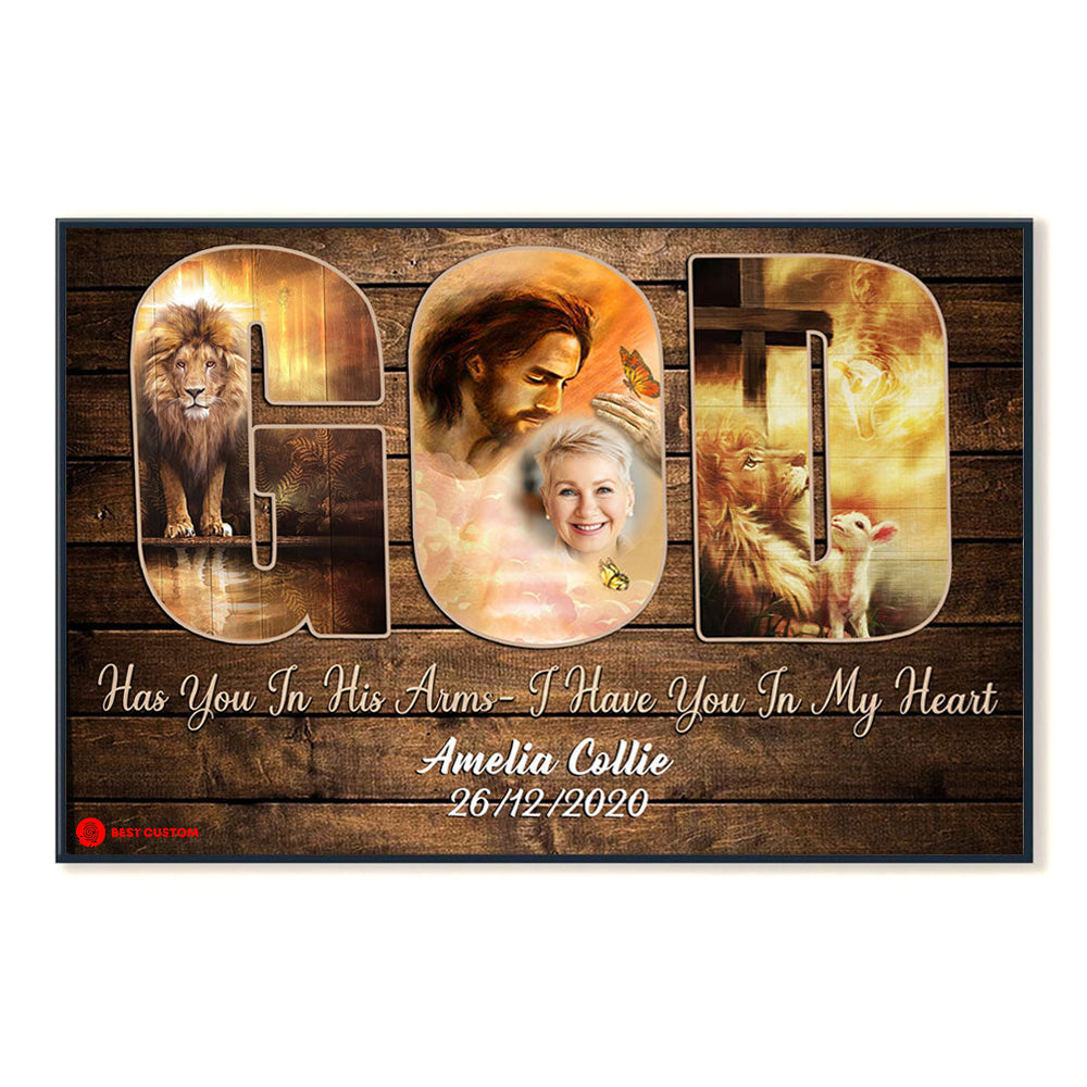Lion Of Judah God Has You In His Arms Memorial - Personalized Photo Poster & Canvas  - Memorial Gift For Family Members 561.jpg?v=1644808939