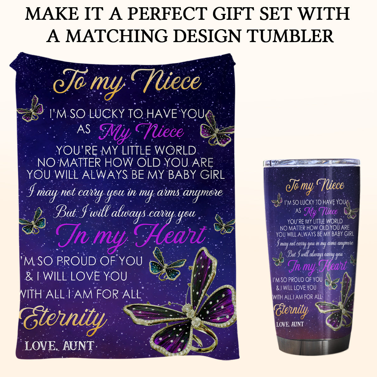 Gift For Niece Blanket, To Niece I'm So Lucky To Have You As My Niece Blanket