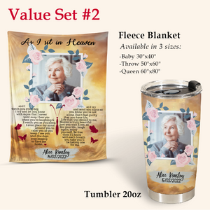 Memorial Gifts For Loss - As I Sit In Heaven - Personalized Tumbler Cups