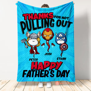 Multiverse Thanks For Not Pulling Out - Personalized Blanket - Father's Day, Funny, Birthday Gift For Dad, Husband 5_4957f756-9519-40e4-a0cd-f4f75c33a670.jpg?v=1683700492