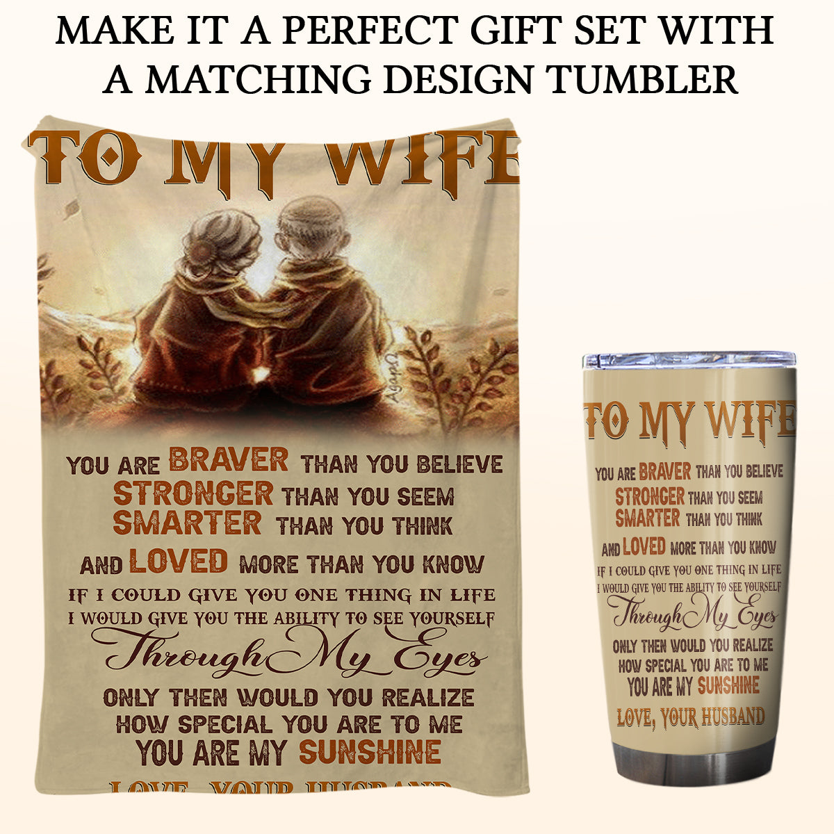 Gift For Wife Blanket, To My Wife You Are My Sunshine Fleece Blanket