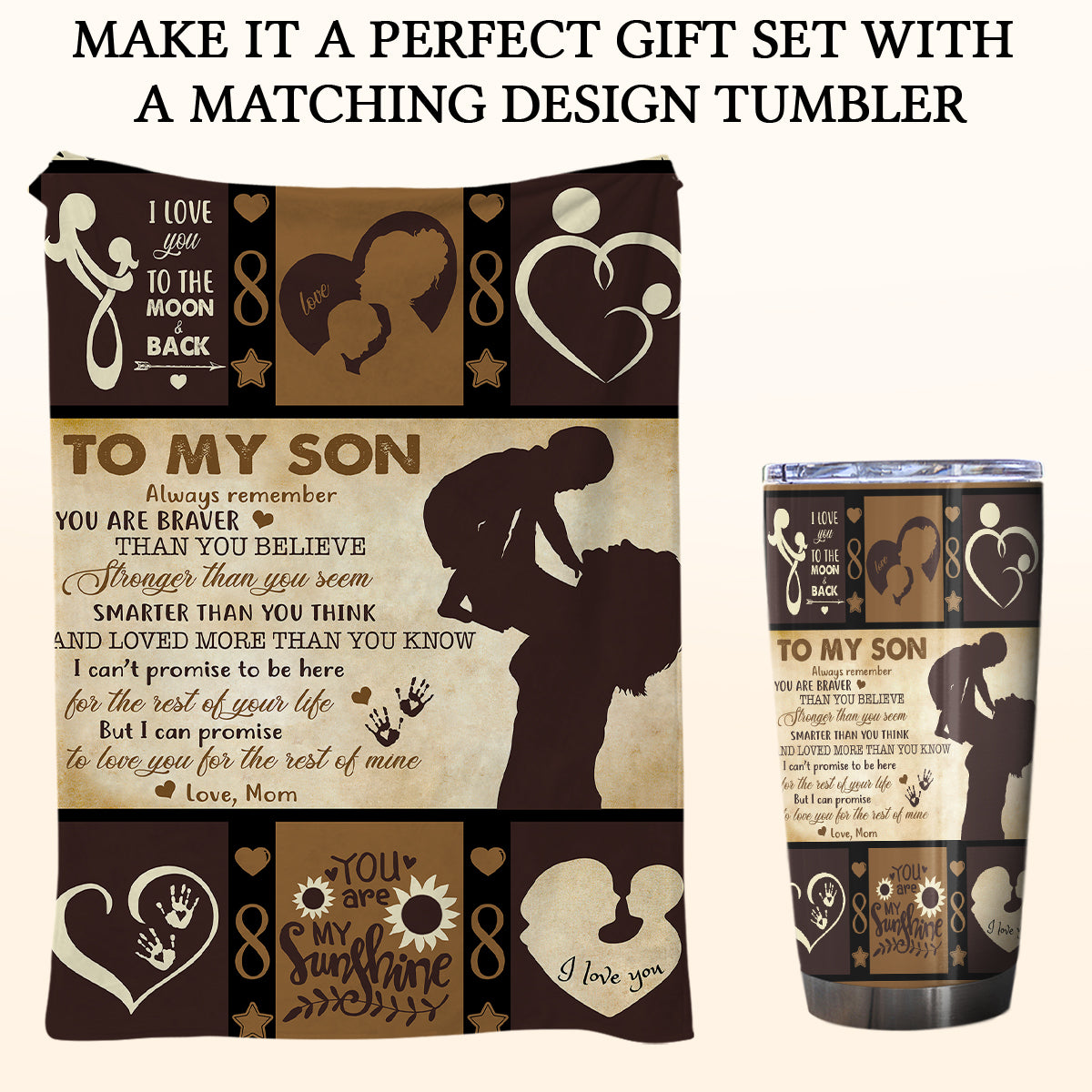 To My Son Always Remember You Are Braver Than You Believe Blanket Gift For Son From Mom Birthday Gift Home Decor Bedding Couch Sofa Soft and Comfy Cozy