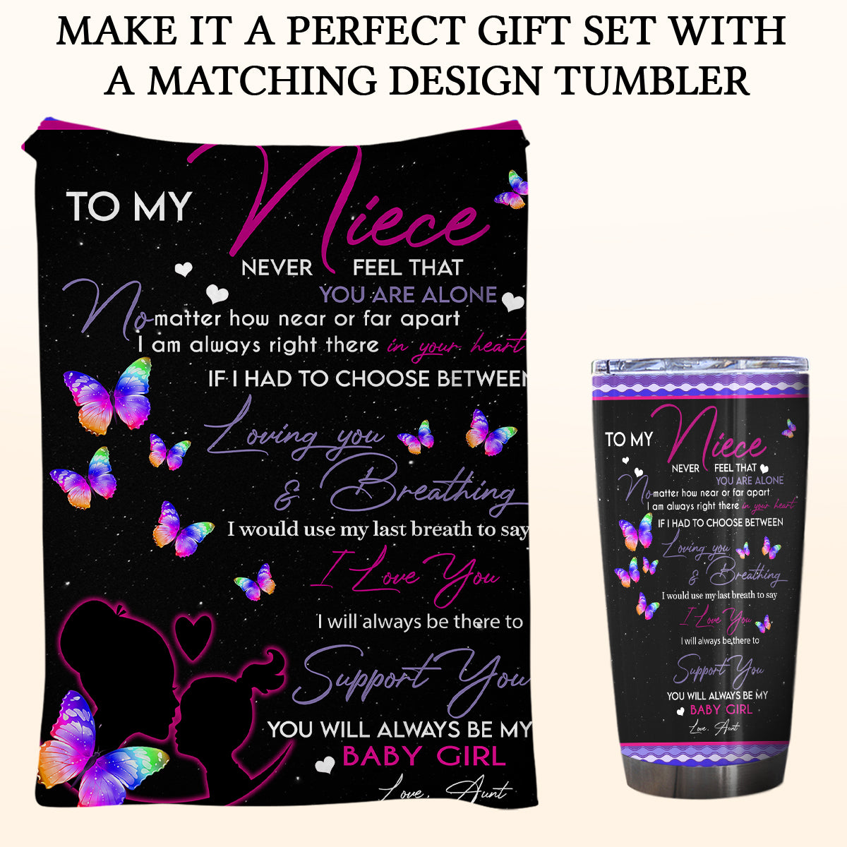 Gift For Niece Blanket, To My Niece Never Feel You Are Alone Love Aunt Hippie Blanket