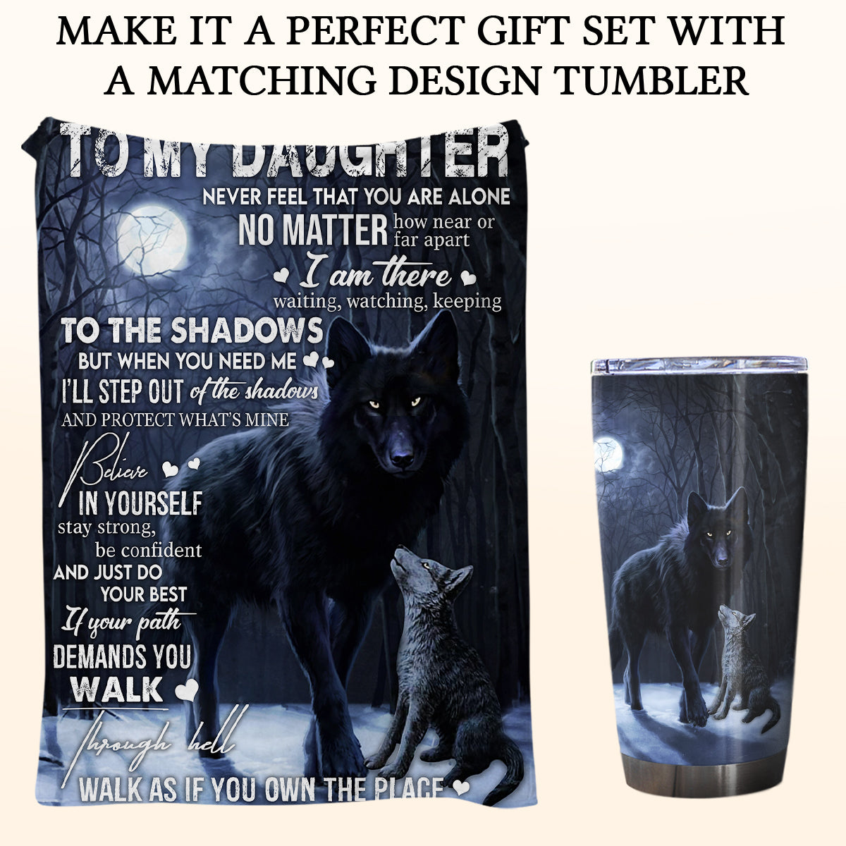 Gift For Daughter Blanket, To My Daughter Never Feel That You Are Alone Fleece Blanket