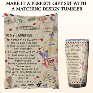 To My Daughter Letter From Mom Fleece Blanket Home Decor Bedding Couch Sofa Soft And Comfy Cozy