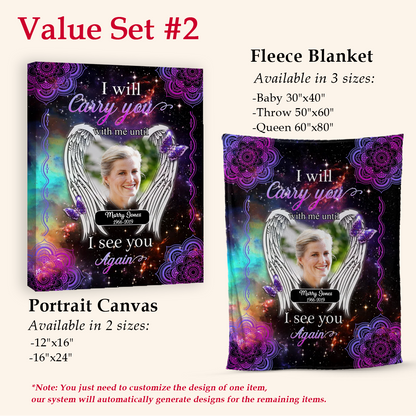 Until I See You Again Personalized Photo Blanket Memorial