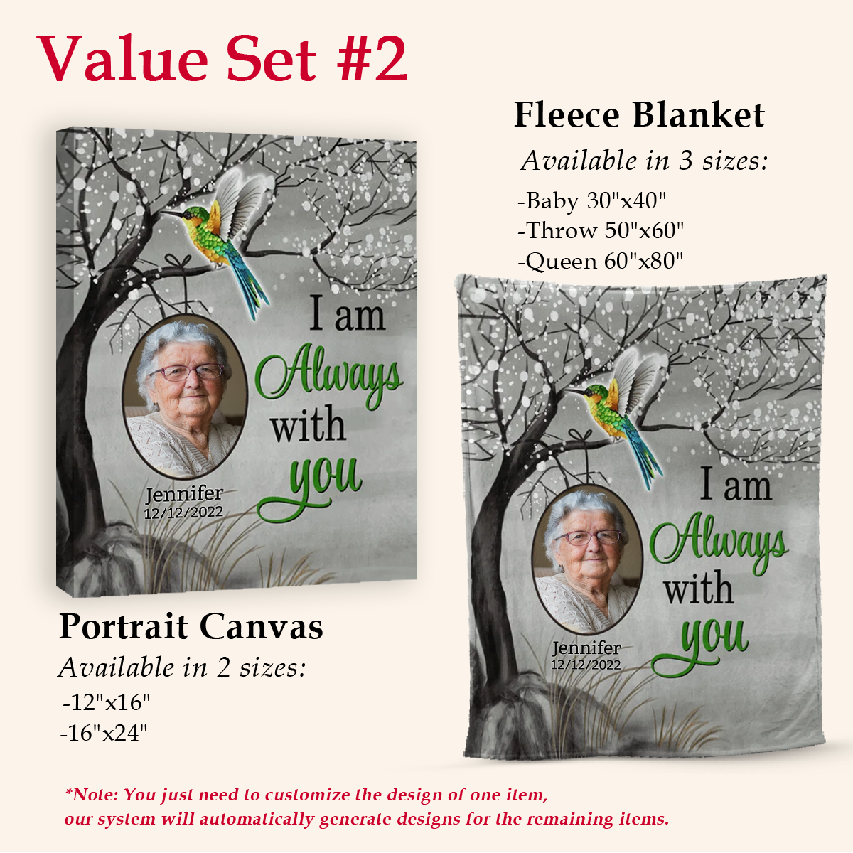 Humming Bird Always With You Personalized Blanket - Memorial
