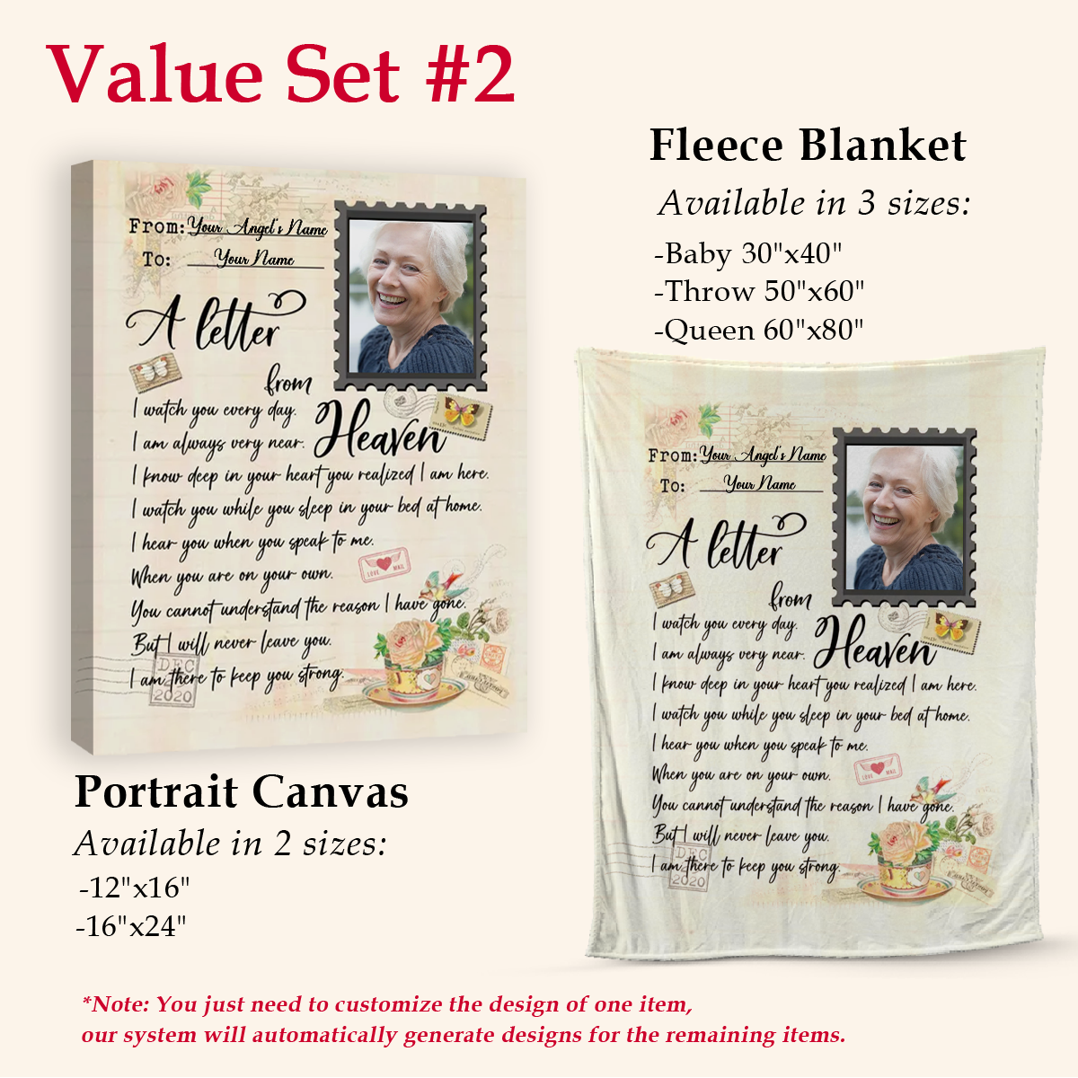A Letter From Heaven Personalized Memorial Blanket