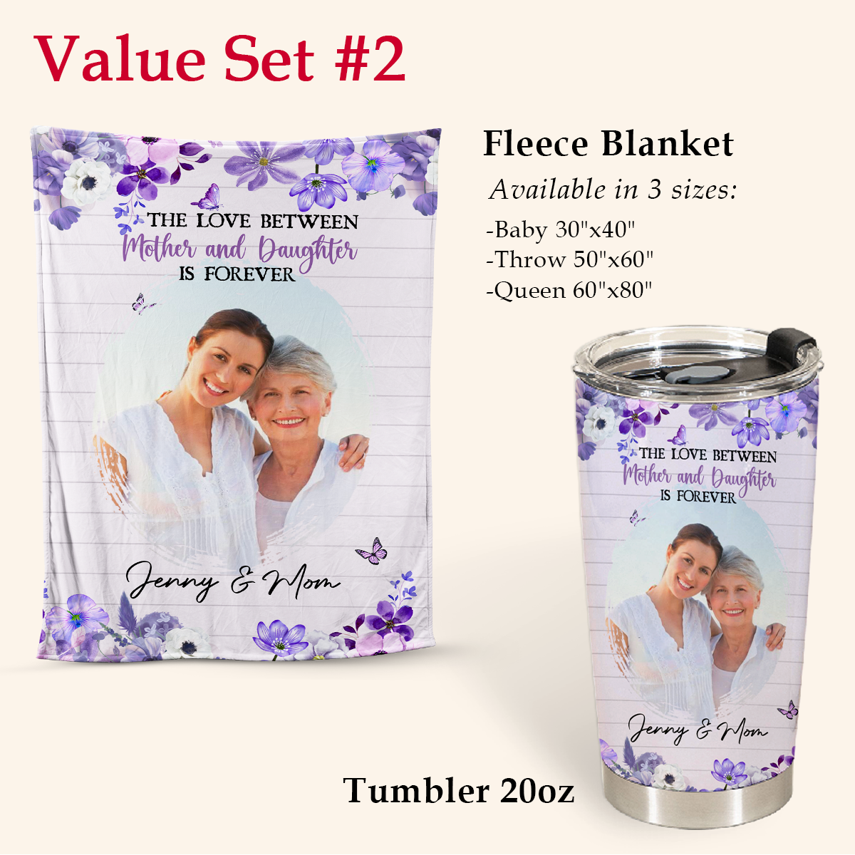 Personalized Mother's Day Gift - The Love Between Mother And Daughter Is Forever - Personalized Stainless Steel Tumbler