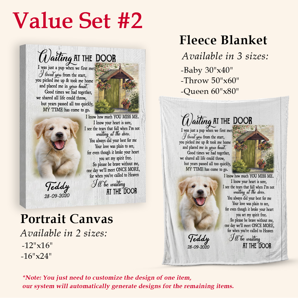 Waiting At The Door Upload Photo Blanket Memorial Gift For Dog Lovers