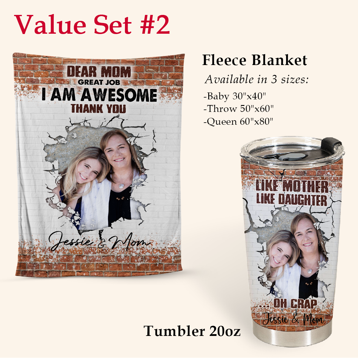 Personalized Photo Gifts For Mother's Day - Like Mother Like Daughter - Personalized Insulated Tumbler