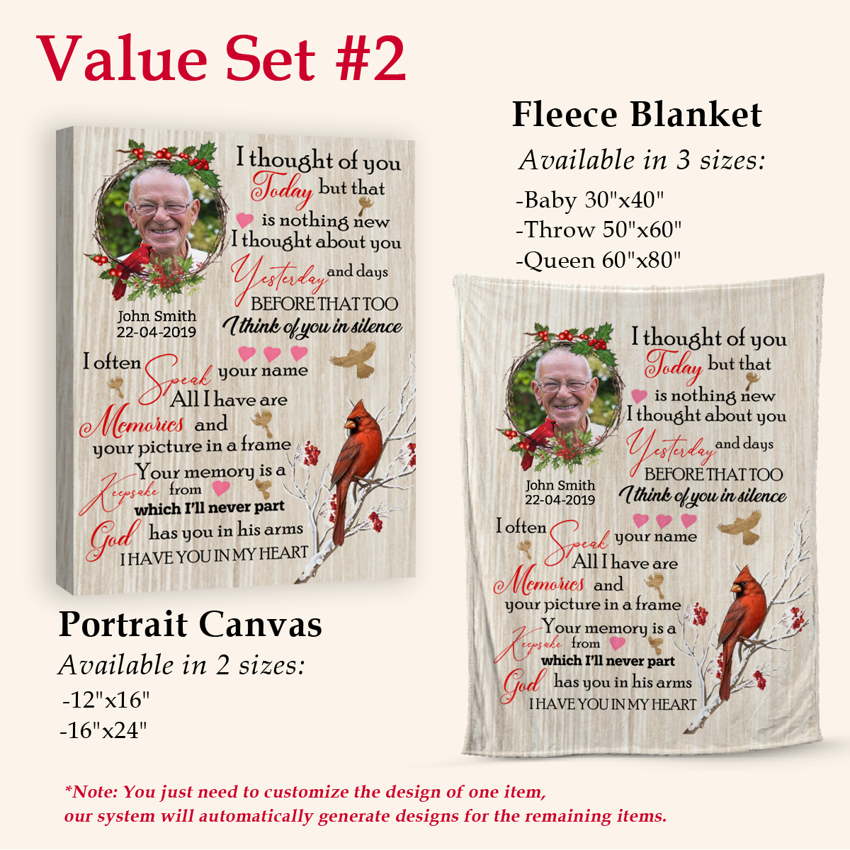 God Has You In His Arms Custom Photo Blanket Memorial