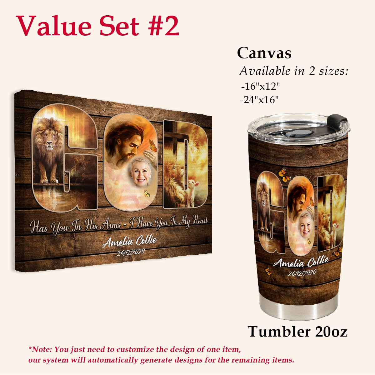 Lion Of Judah God Personalized Photo Canvas Memorial