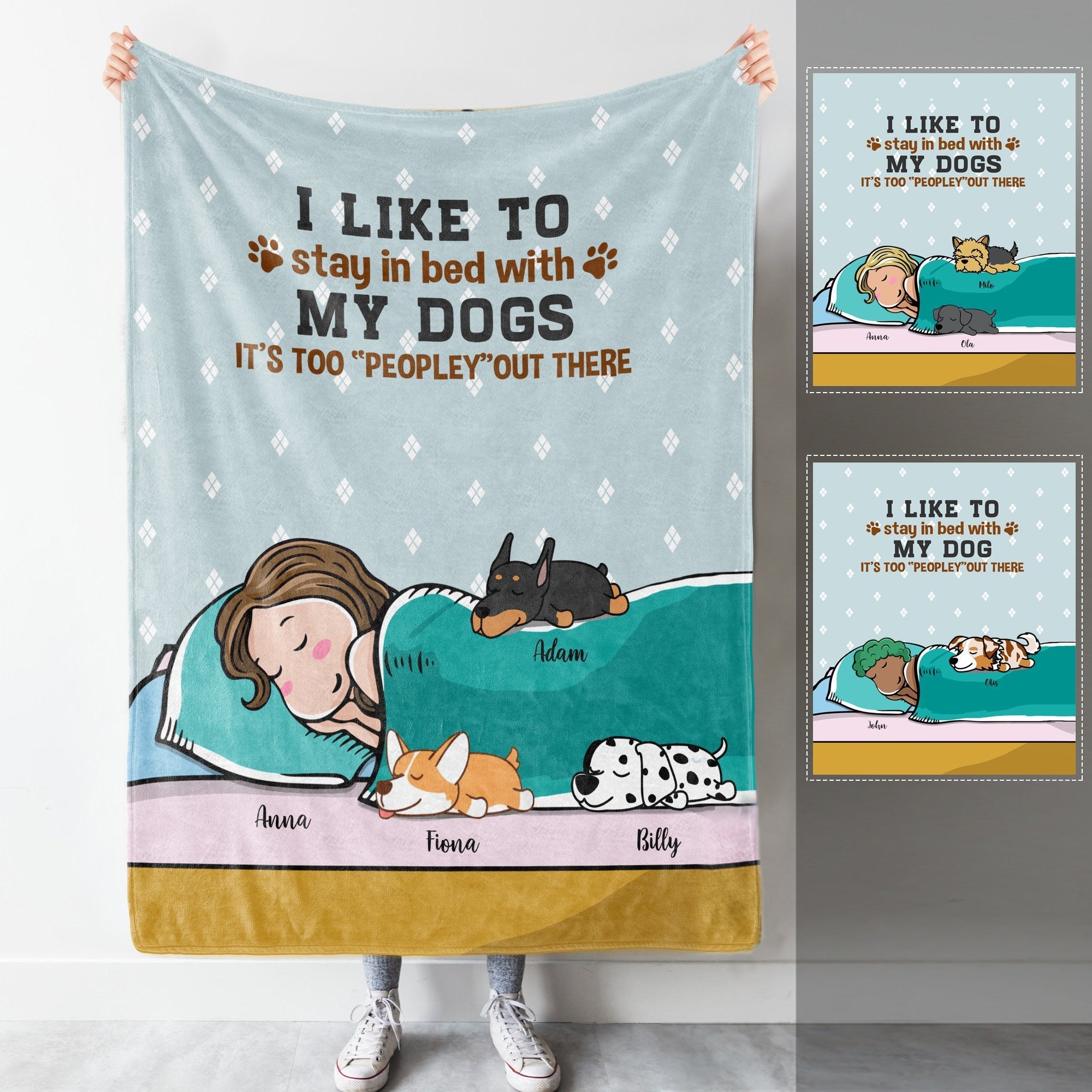 Stay In Bed With My Dog Custom Blanket Gift For Dog Lovers 6581597896868.jpg?v=1645431886