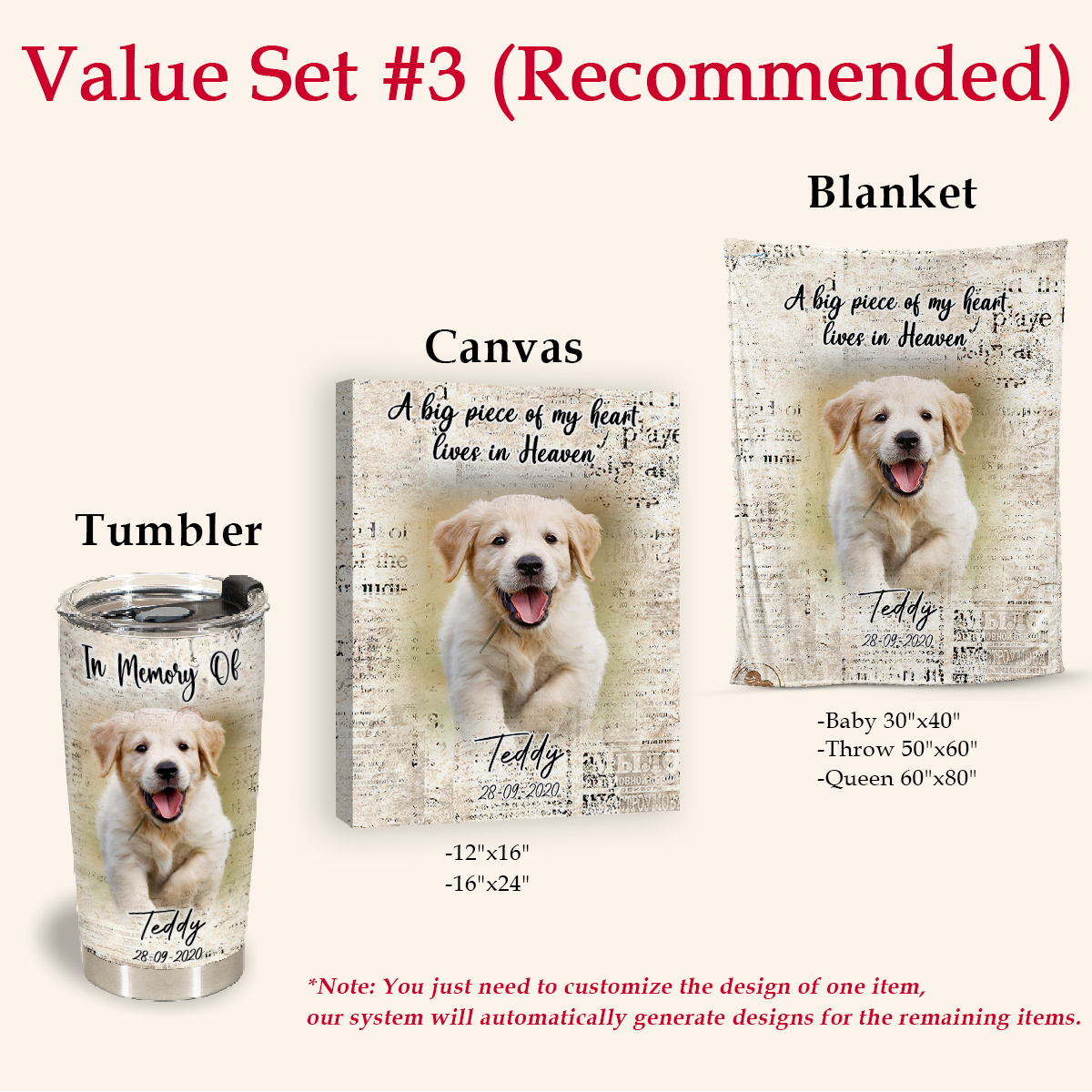 Memorial Blanket For Dog - A Big Piece Of My Heart Lives In Heaven - In Memory Dog Gifts