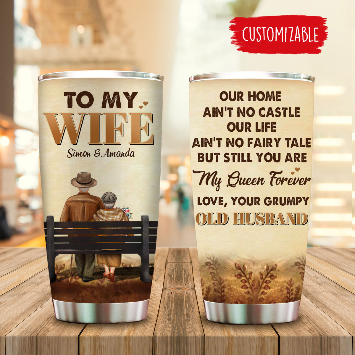Love, Your Grumpy Old Husband Personalized Tumbler - Gift For Couple