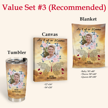 As I Sit In Heaven Custom Photo Blanket Memorial