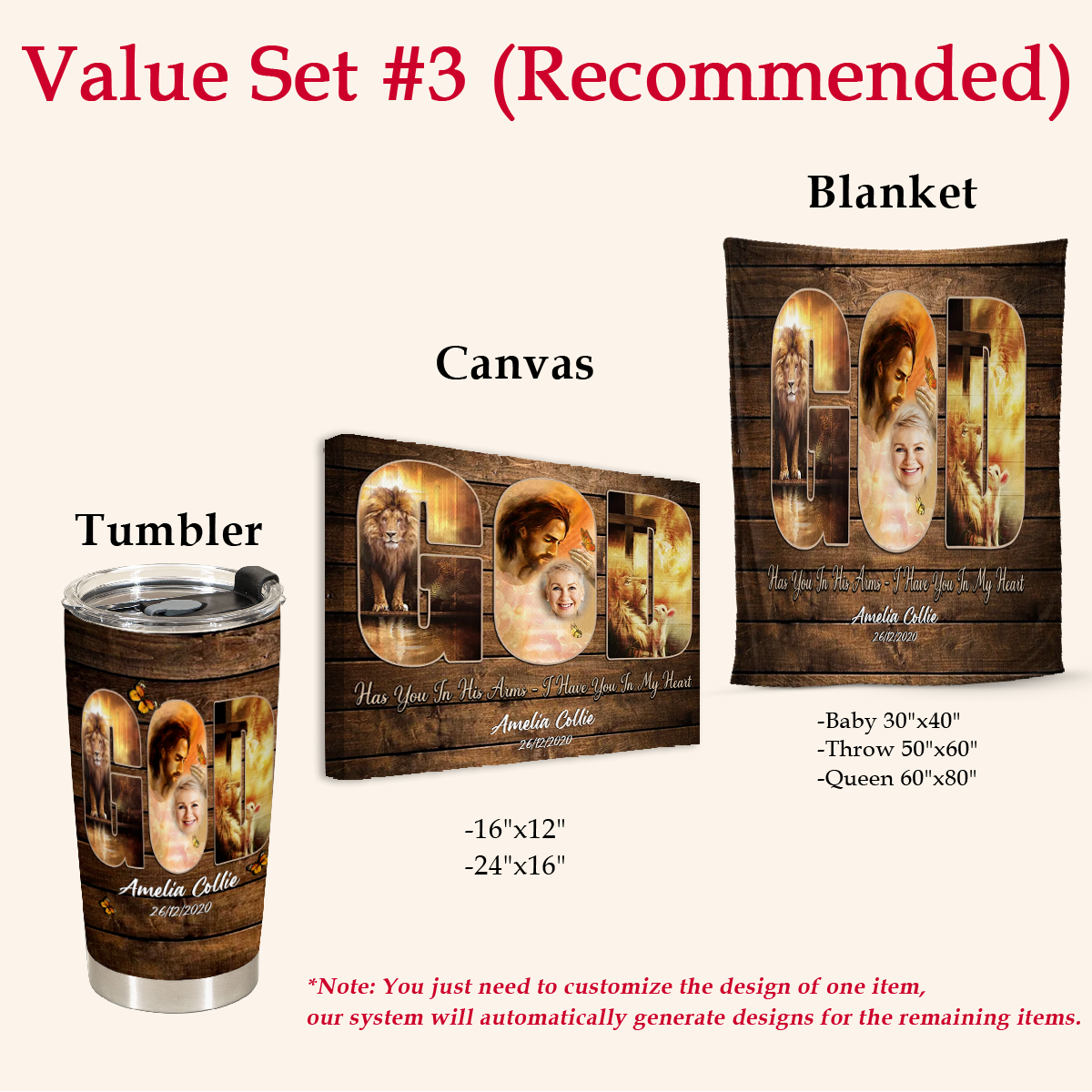 Lion Of Judah God Personalized Photo Canvas Memorial