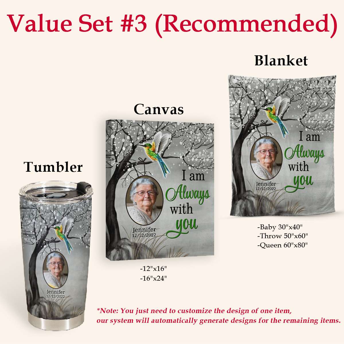 Humming Bird Always With You Personalized Blanket - Memorial