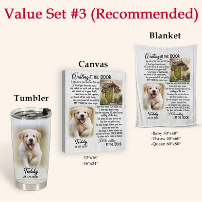 Waiting At The Door Upload Photo Blanket Memorial Gift For Dog Lovers