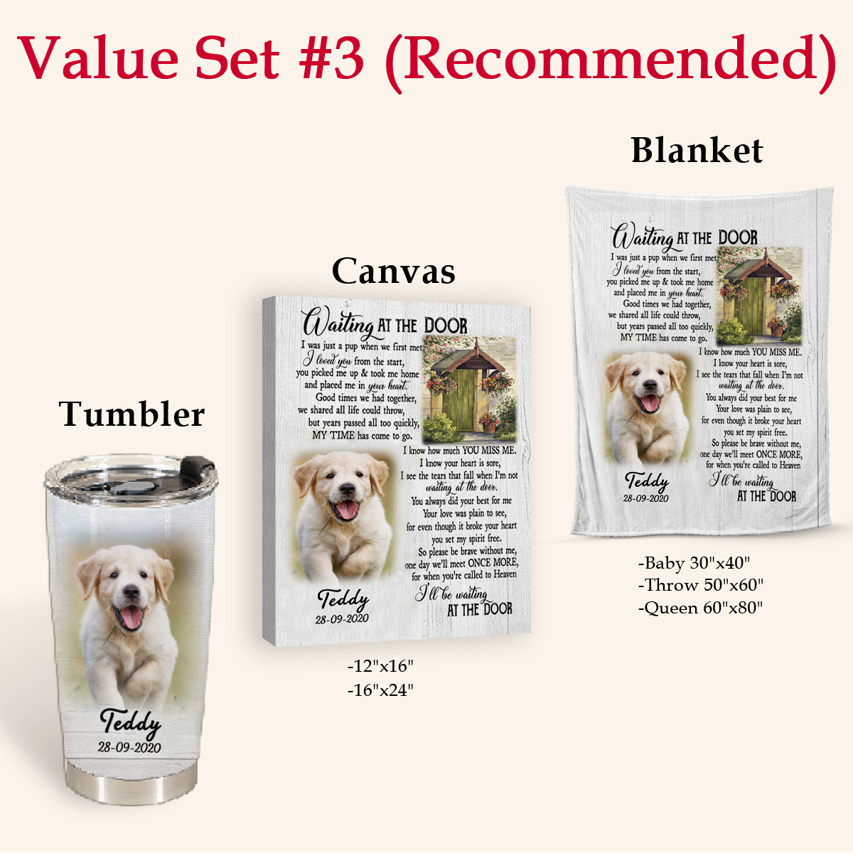 Waiting At The Door Upload Photo Blanket Memorial Gift For Dog Lovers