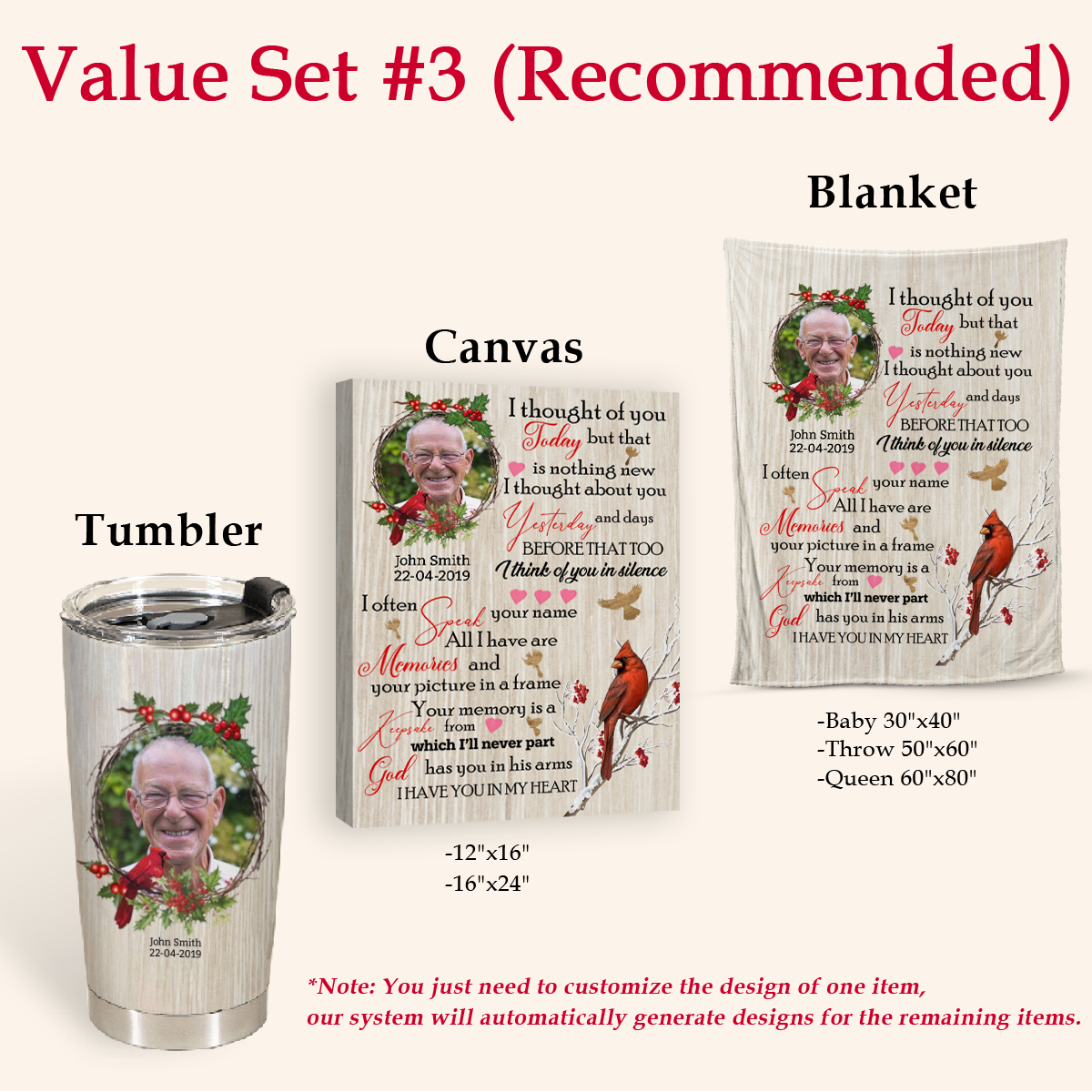 God Has You In His Arms Custom Photo Blanket Memorial