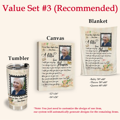 A Letter From Heaven Personalized Memorial Blanket