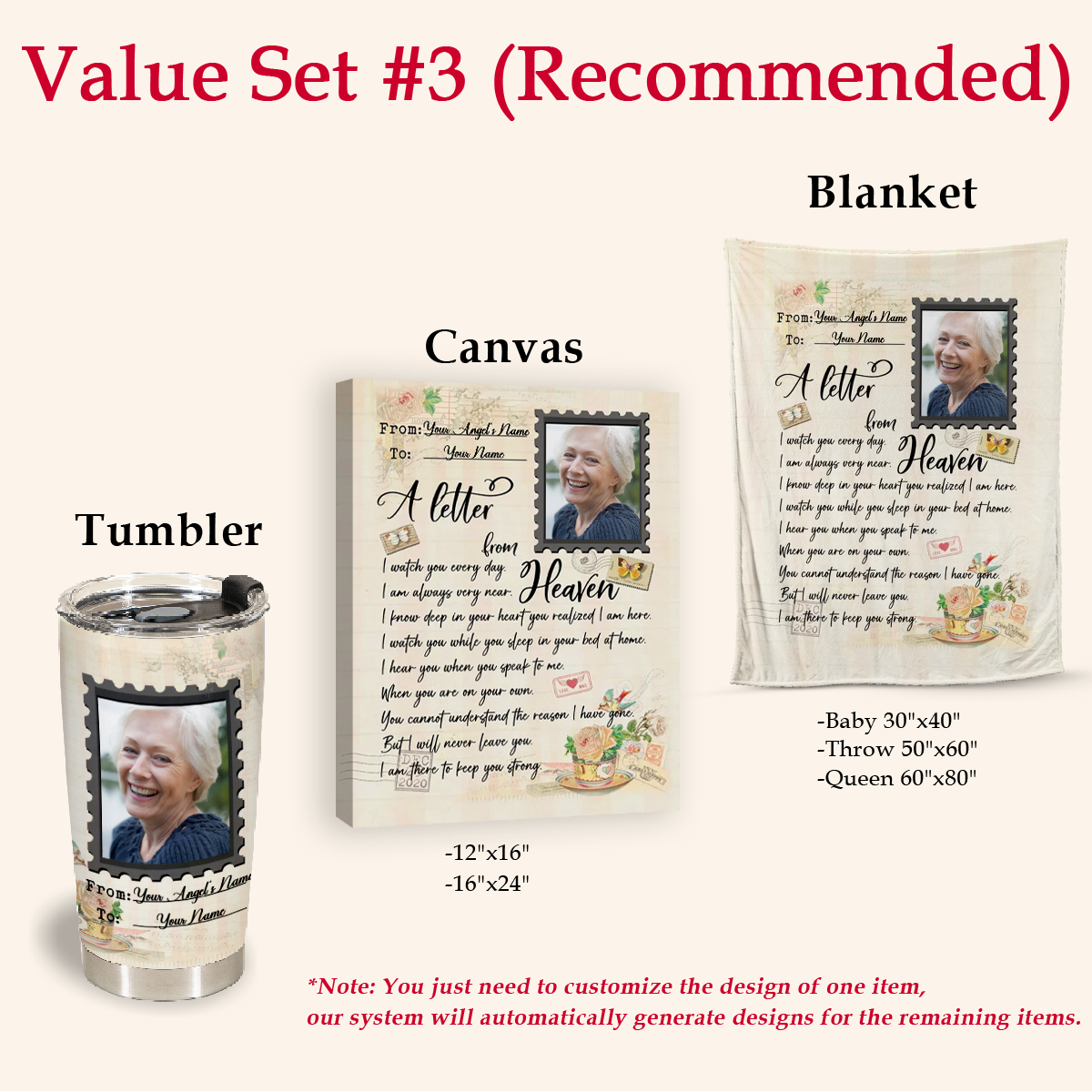 A Letter From Heaven Personalized Memorial Blanket