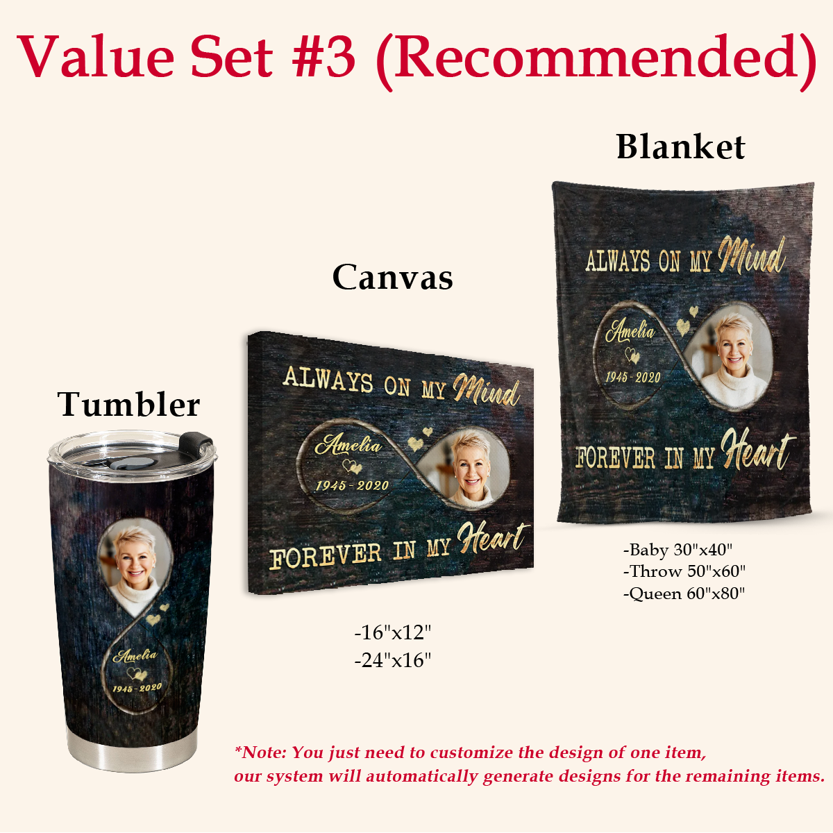 Infinity Love For My Angel Memorial Photo Canvas Memorial Gift