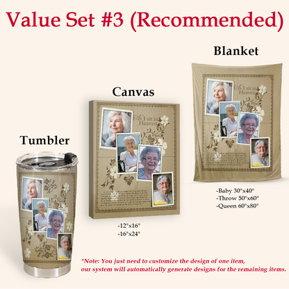 As I Sit In Heaven Custom 4 Photos Blanket Memorial