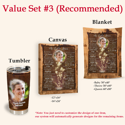 As I Sit In Heaven - Personalized Photo Blanket - Memorial