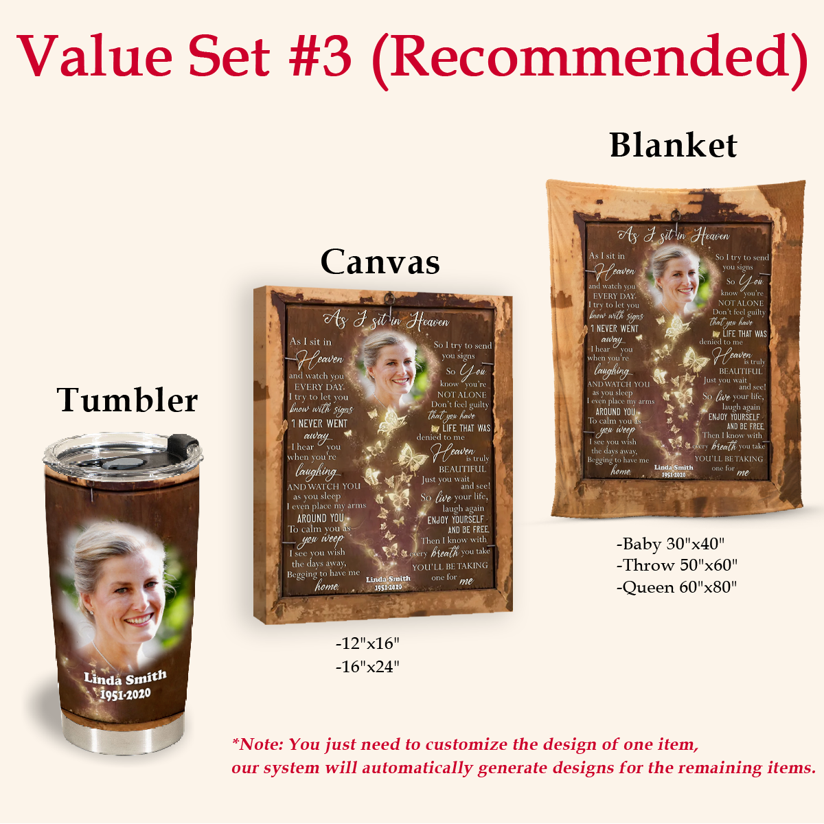 As I Sit In Heaven - Personalized Photo Blanket - Memorial